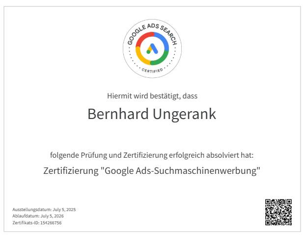 Google Ads - Ungerank Bernhard